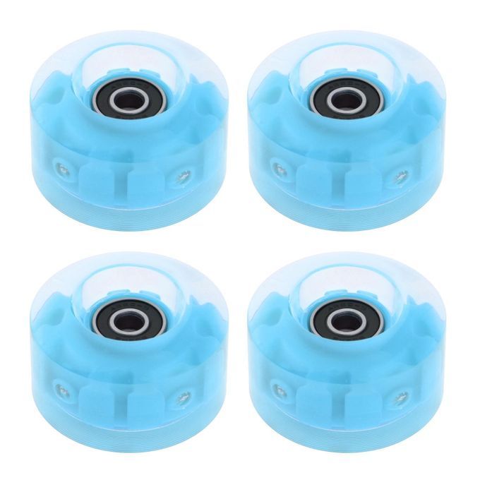 8x Quad Roller Skate Wheels Light Up W/ Bearings Double Row Skateboard