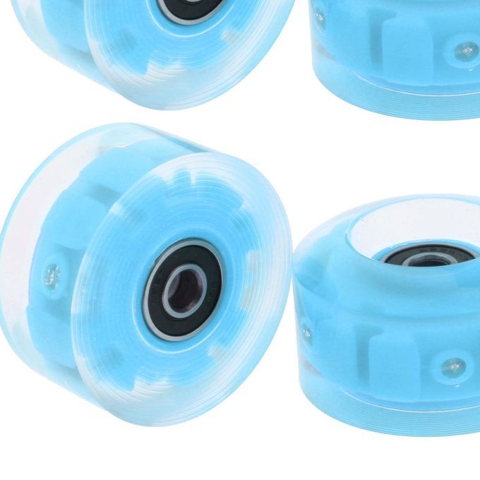 8x Quad Roller Skate Wheels Light Up W/ Bearings Double Row Skateboard
