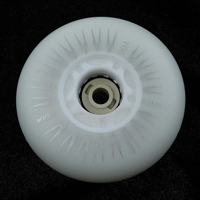 4 Pieces/Set LED Lights Flashing Inline Roller Skating 80mm White