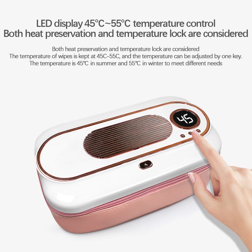 Portable  Warmer LED Display Wet Tissue Storage Case For