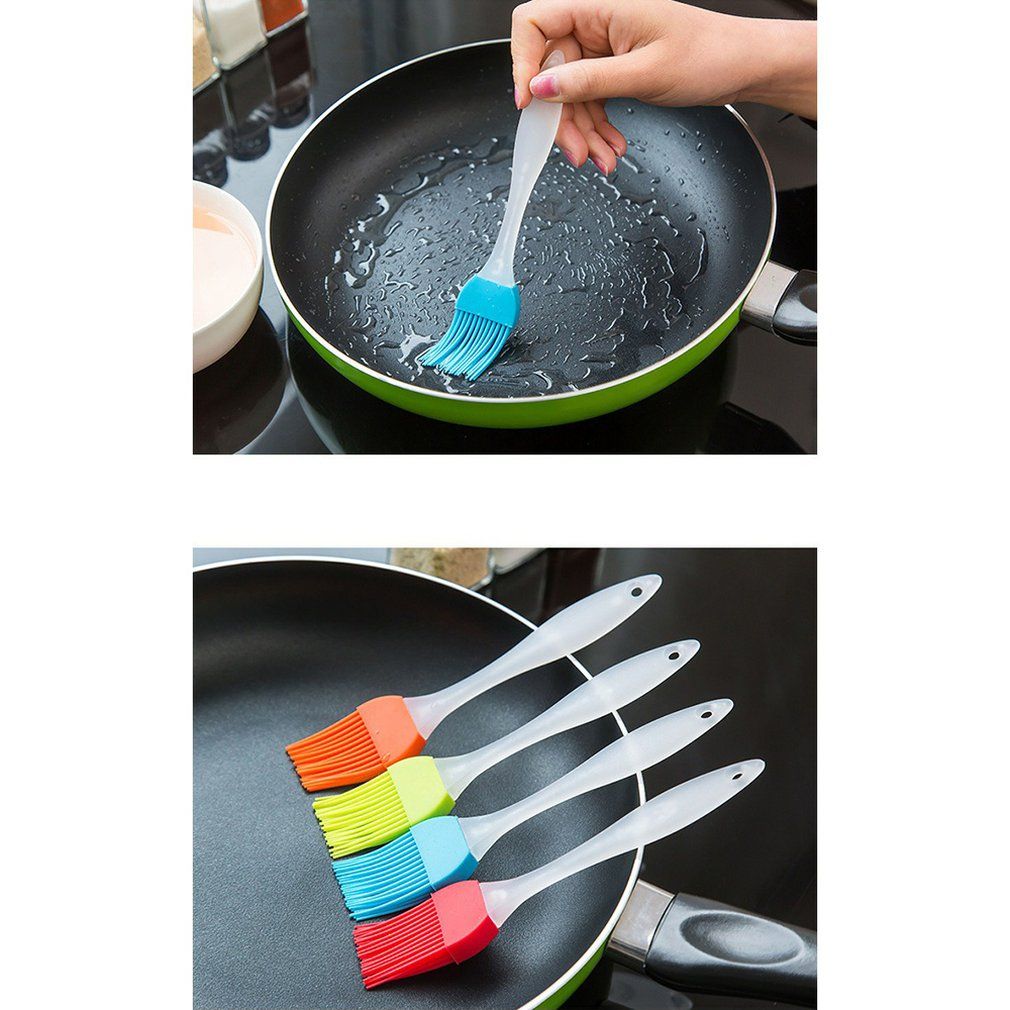 Food Grade Silicone High Temperature Resistant Barbecue Brush Butter Brush Oil Brush Seasoning Brush Baking Tool-multicolor