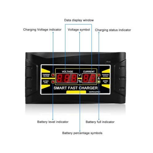 Full Automatic Car Battery Charger 110v/220v To 12v 6a Smart Fast Power