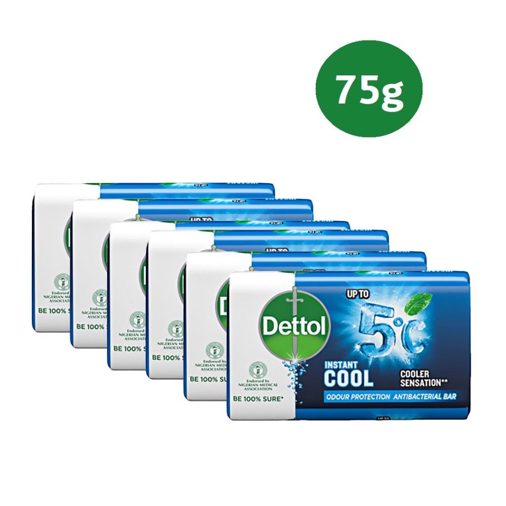 Antibacterial Bathing Soap - Instant Cool 75g - Pack of 6