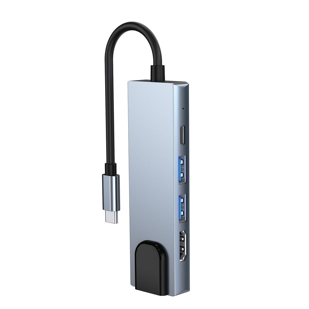 2007 5-in-1 USB C Hub Multi-function Type C Docking Station with 4K@30Hz H*M*+USB3.0/2.0+RJ45+87W Power Delivery Ports for Laptops Tablets Smartphones with Type C Port