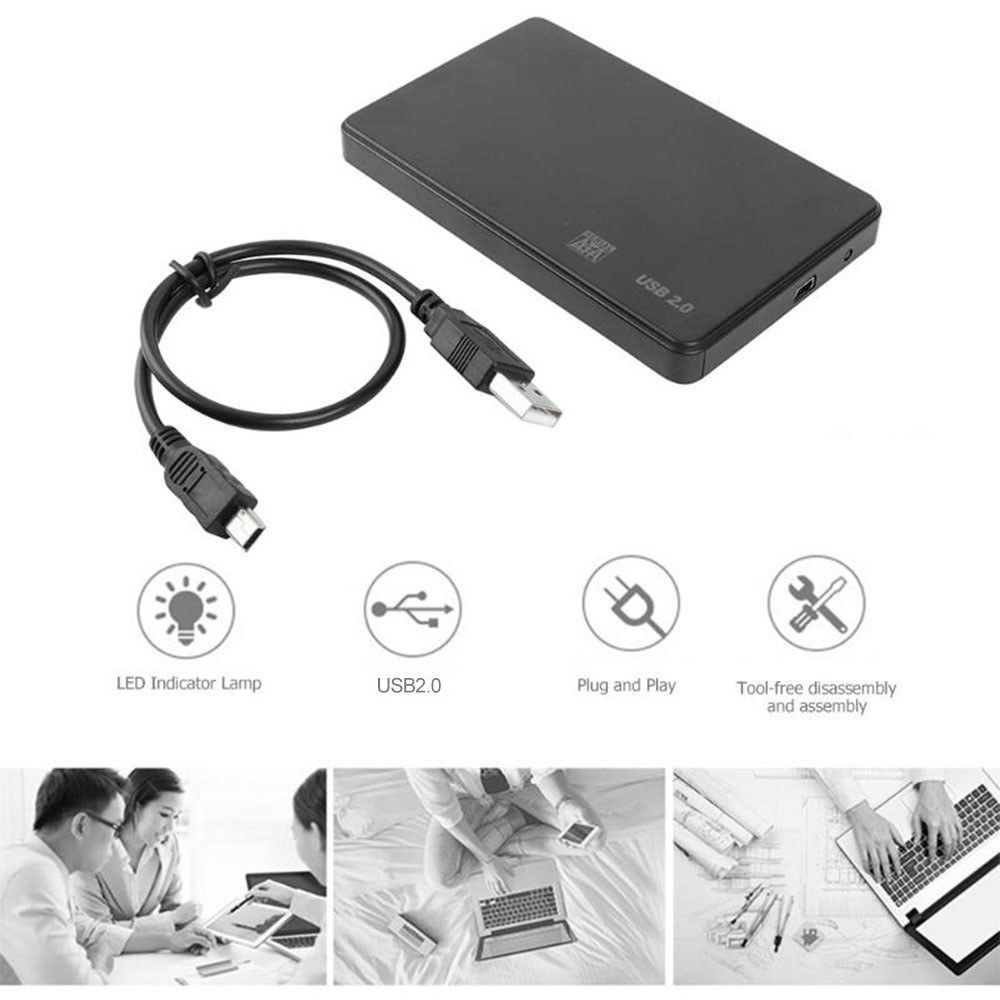 2.5 Inch Sata HDD SSD To USB 2.0 Case Adapter 5Gbps Hard