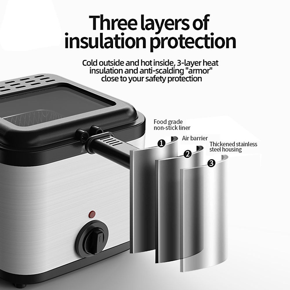 2.5L Electric Fryer Household Small 1000W High Power