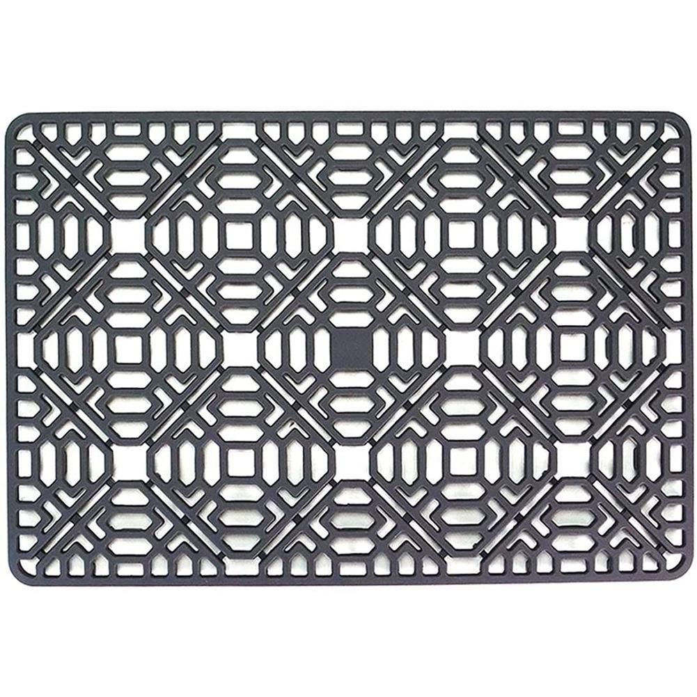Sink Mat Kitchen Sink Protector for BottomStainless Steel or Porcelain Bowl Sink Silicone Grey Non- Heat Resistant