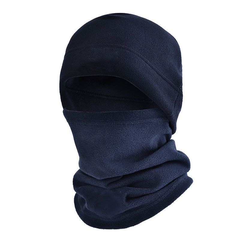 Winter Polar Coral Hat Fleece Balaclava Men Face Mask Neck Warmer Beanies Thermal Head Cover Tactical  Sports Scarf Caps(#Black Set)
