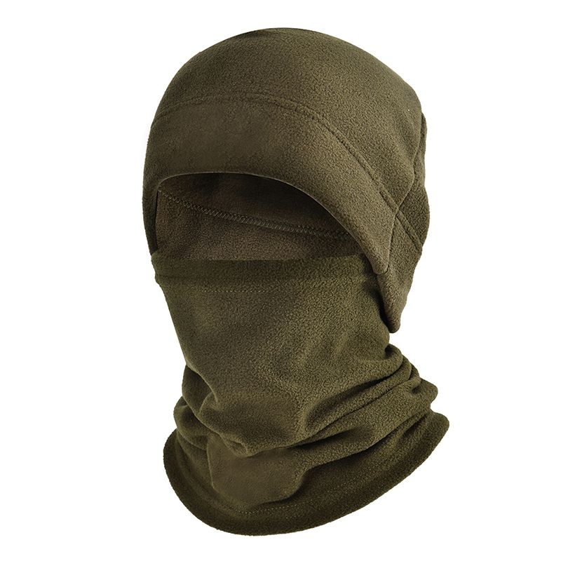 Winter Polar Coral Hat Fleece Balaclava Men Face Mask Neck Warmer Beanies Thermal Head Cover Tactical  Sports Scarf Caps(#Black Set)