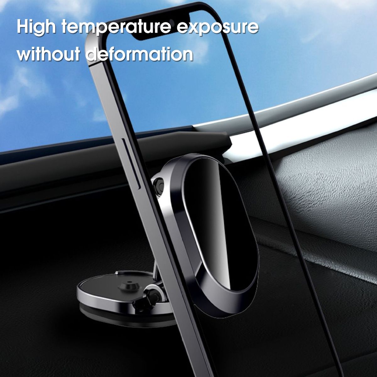 Phone Mount Magnet Suction Car Cell Phone Holder Black