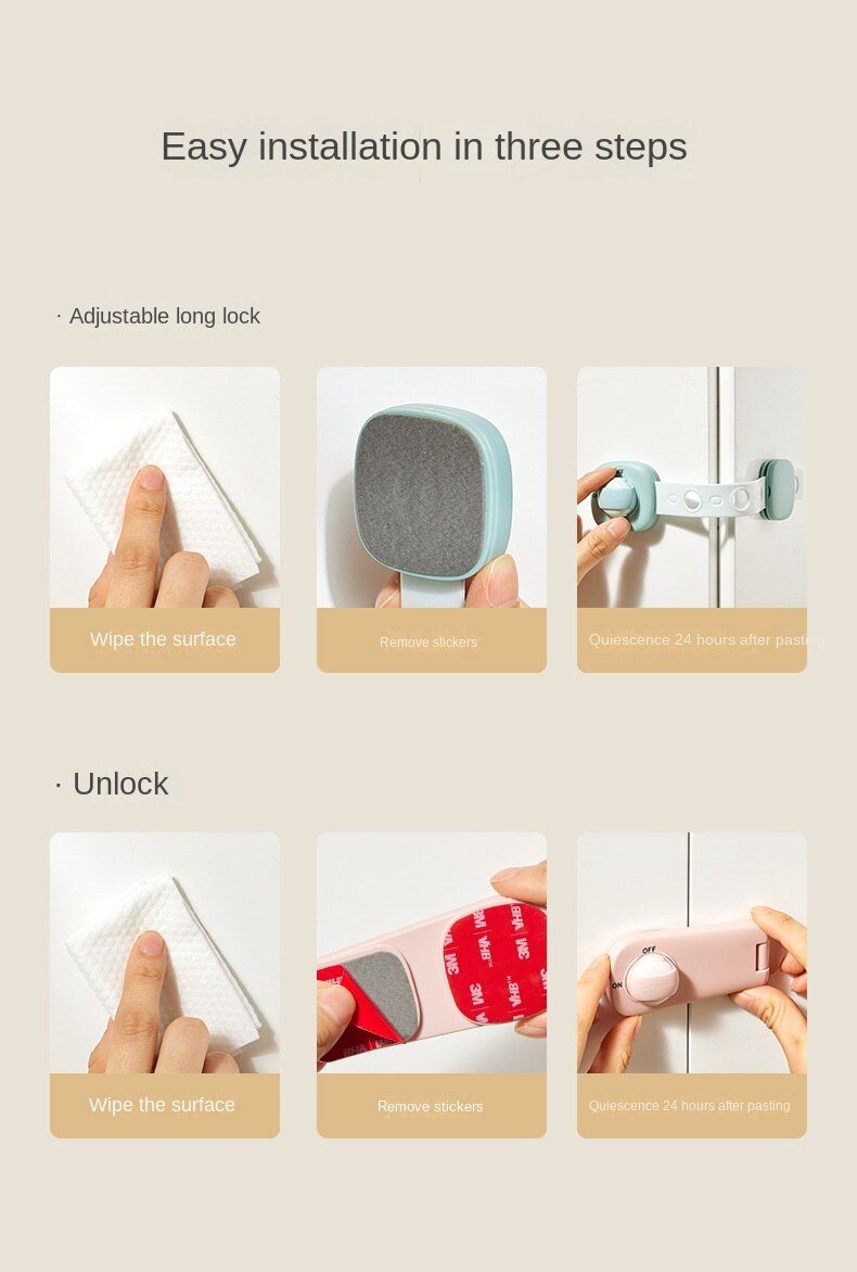 2pcs Baby Safety Plastic Cabinet Lock Baby Protection Safe Locks For Refrigerators Cupboard Security Drawer Latches