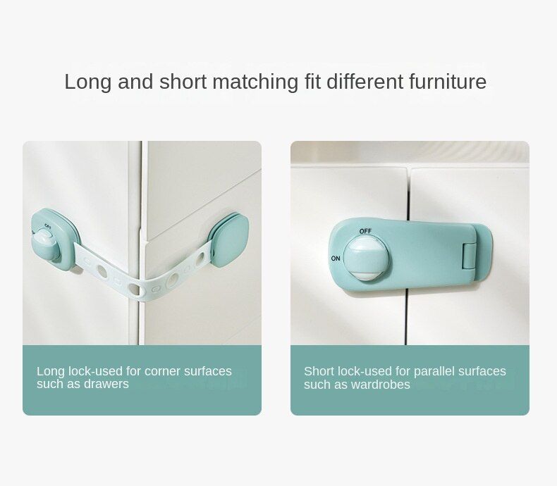 2pcs Baby Safety Plastic Cabinet Lock Baby Protection Safe Locks For Refrigerators Cupboard Security Drawer Latches
