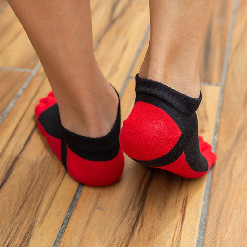 Mens Five Finger Toe Socks Cotton Running Mini Crew Socks (6 Pairs)