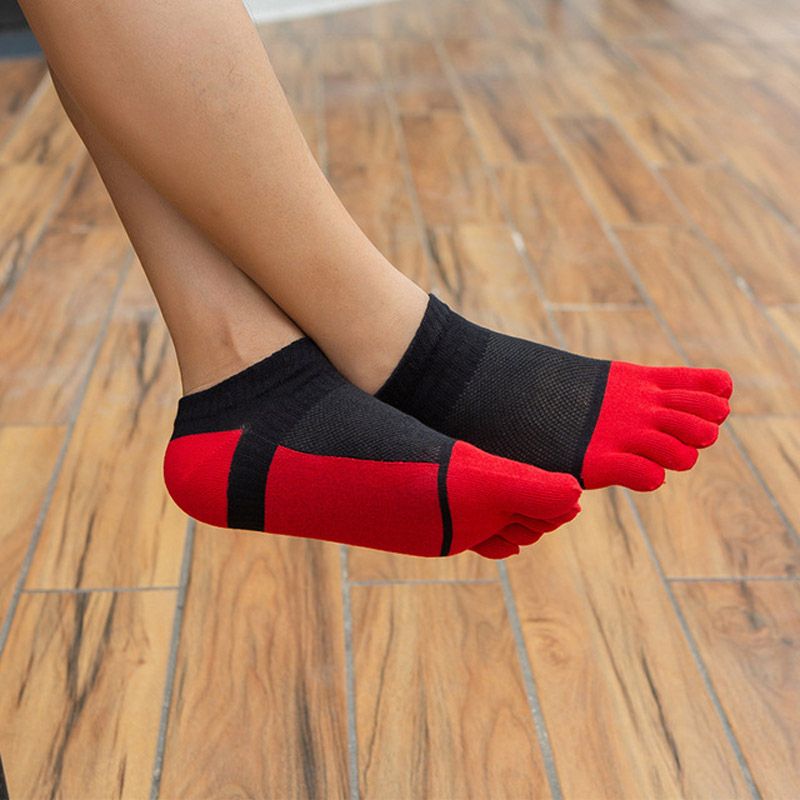 Mens Five Finger Toe Socks Cotton Running Mini Crew Socks (6 Pairs)