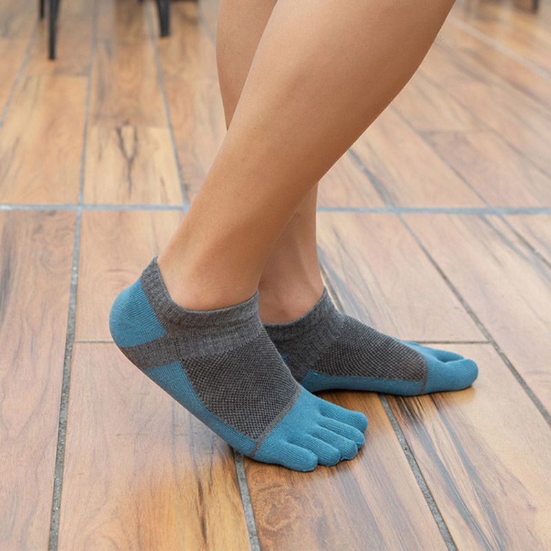 Mens Five Finger Toe Socks Cotton Running Mini Crew Socks (6 Pairs)