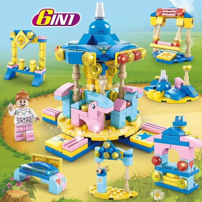 Fire Fighting 6in1 Tru Ks Tank Navy Boat Building Blo Ks  Hildren Toys-8612-8