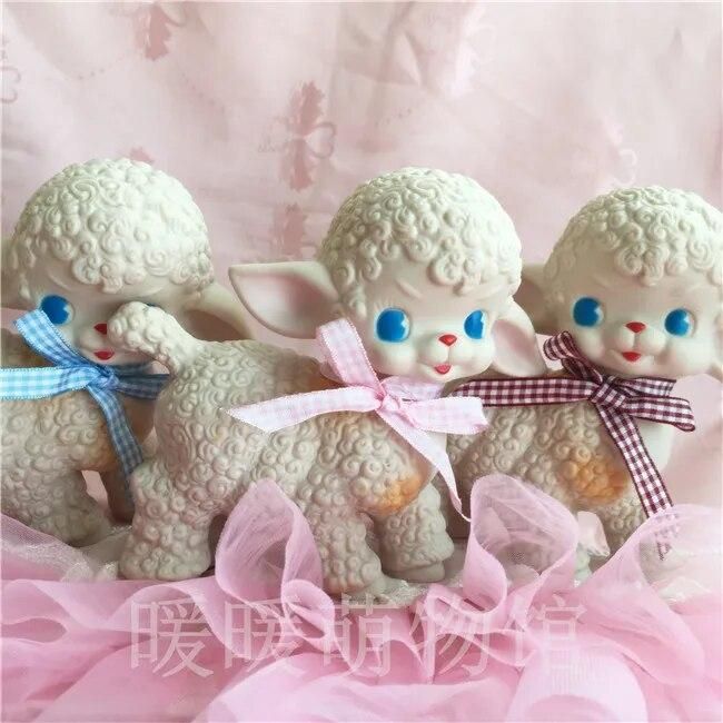 New Cute Sheep Dolls Japan Vintage Rubber Dolls Toy Model Lovely Room Decorations Girl Birthday Gift Limited Collection