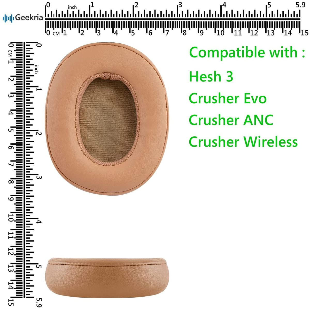 Geekria Ear Pads For Skullcandy Crusher Evo, Hesh 3