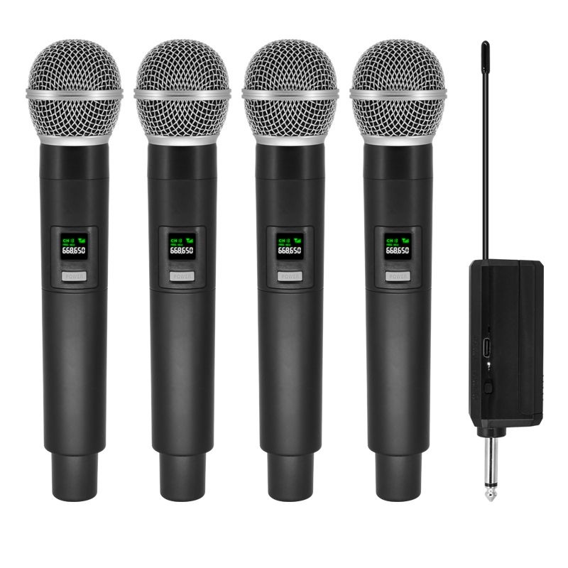 Wireless Microphone 2 Channels UHF Professional Handheld Mic Micphone For Party Karaoke Church Show Meeting