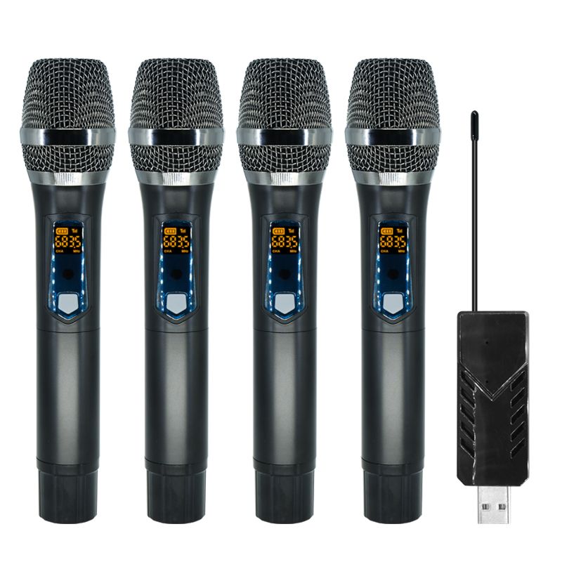 Wireless Microphone 2 Channels UHF Professional Handheld Mic Micphone For Party Karaoke Church Show Meeting