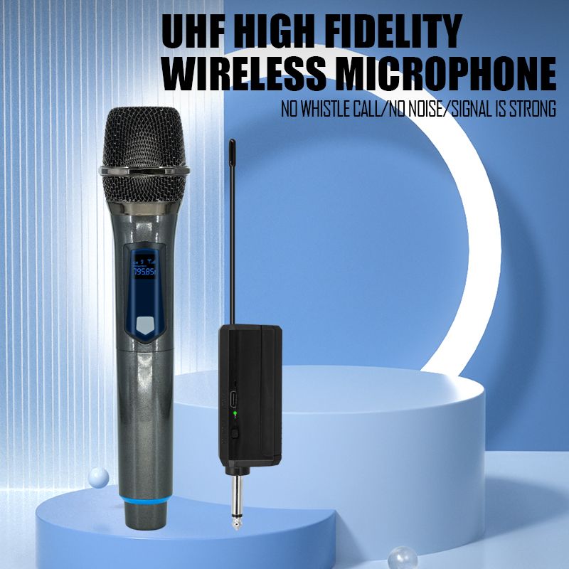 Wireless Microphone 2 Channels UHF Professional Handheld Mic Micphone For Party Karaoke Church Show Meeting