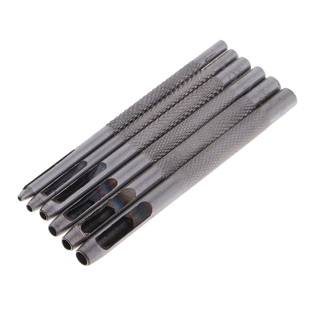 6pcs Heavy Duty Durable Hollow Punch Set Leather Working