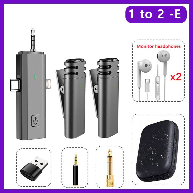 3 In 1 Wireless Lavalier Microphone 2023 Intelligent Noise-Reducing Lavalier For Iphone Android SLR Camera Loudspeaker Speaker