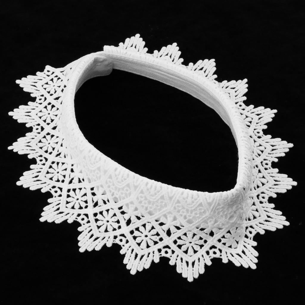 Women False Fake Collar Choker Necklace Detachable Lace Lapel White
