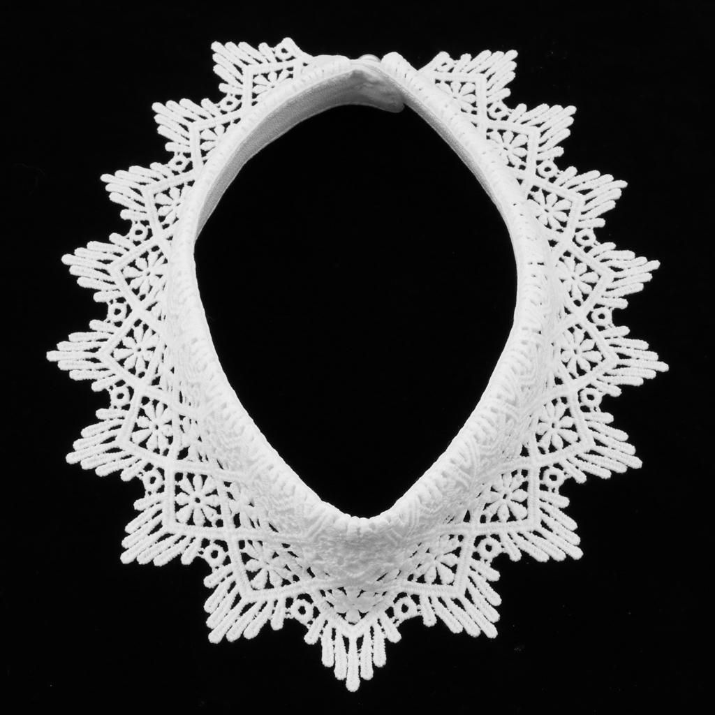 Women False Fake Collar Choker Necklace Detachable Lace Lapel White
