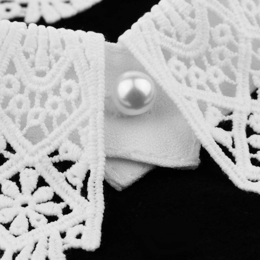 Women False Fake Collar Choker Necklace Detachable Lace Lapel White