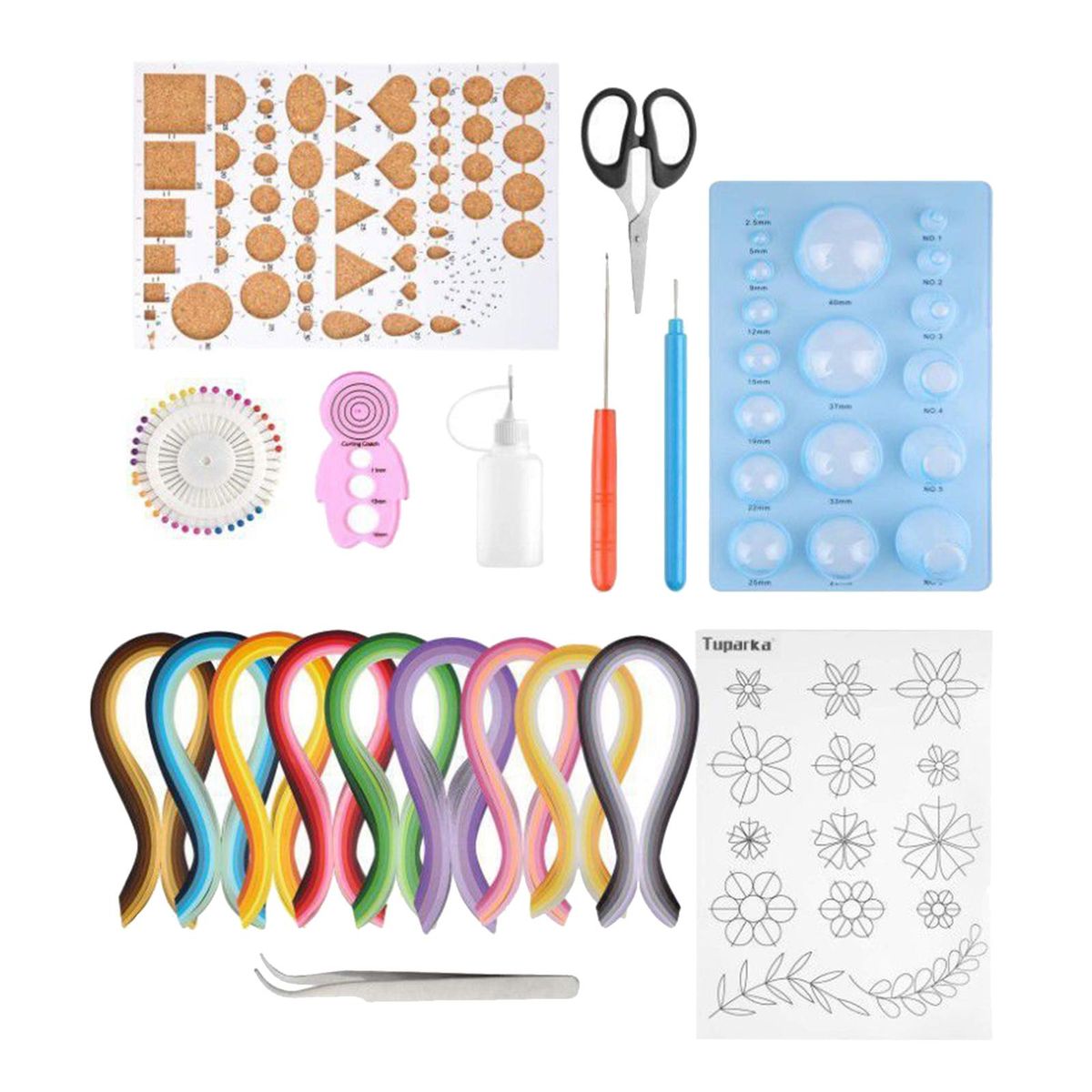 Paper Strips Quilling Tool Kit 900 Colorful Strips Scrapbooking