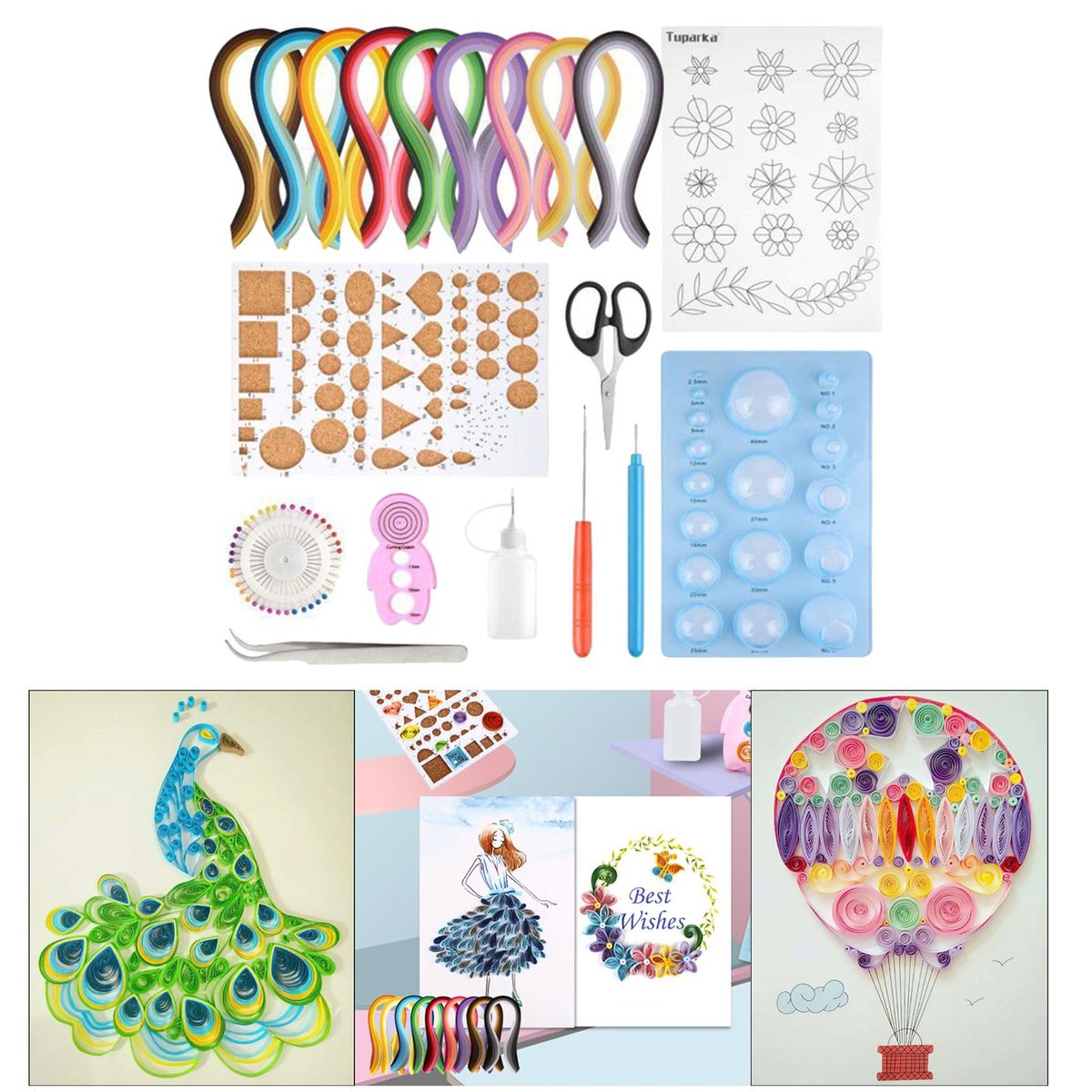 Paper Strips Quilling Tool Kit 900 Colorful Strips Scrapbooking