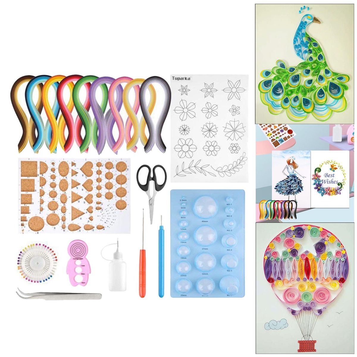 Paper Strips Quilling Tool Kit 900 Colorful Strips Scrapbooking
