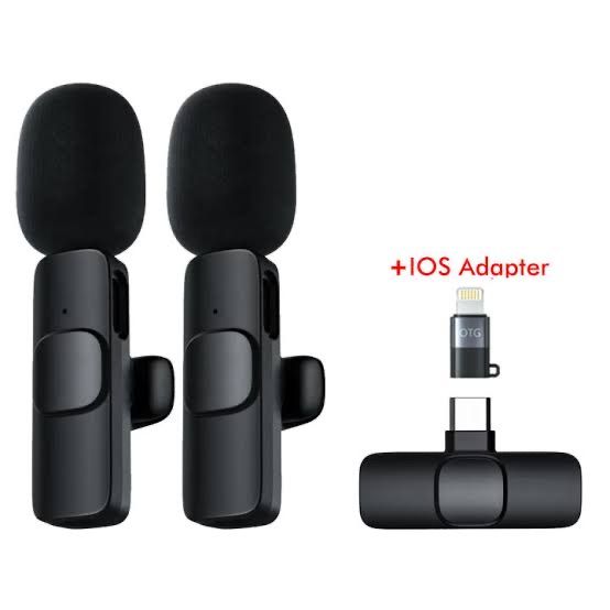 Dual Wireless Noise Canceling Mic For Type C With IPhone / IPad Adapter