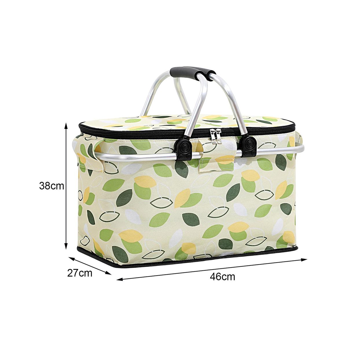 Insulation Basket Outdoor BBQ Storage Container Yellow and Green