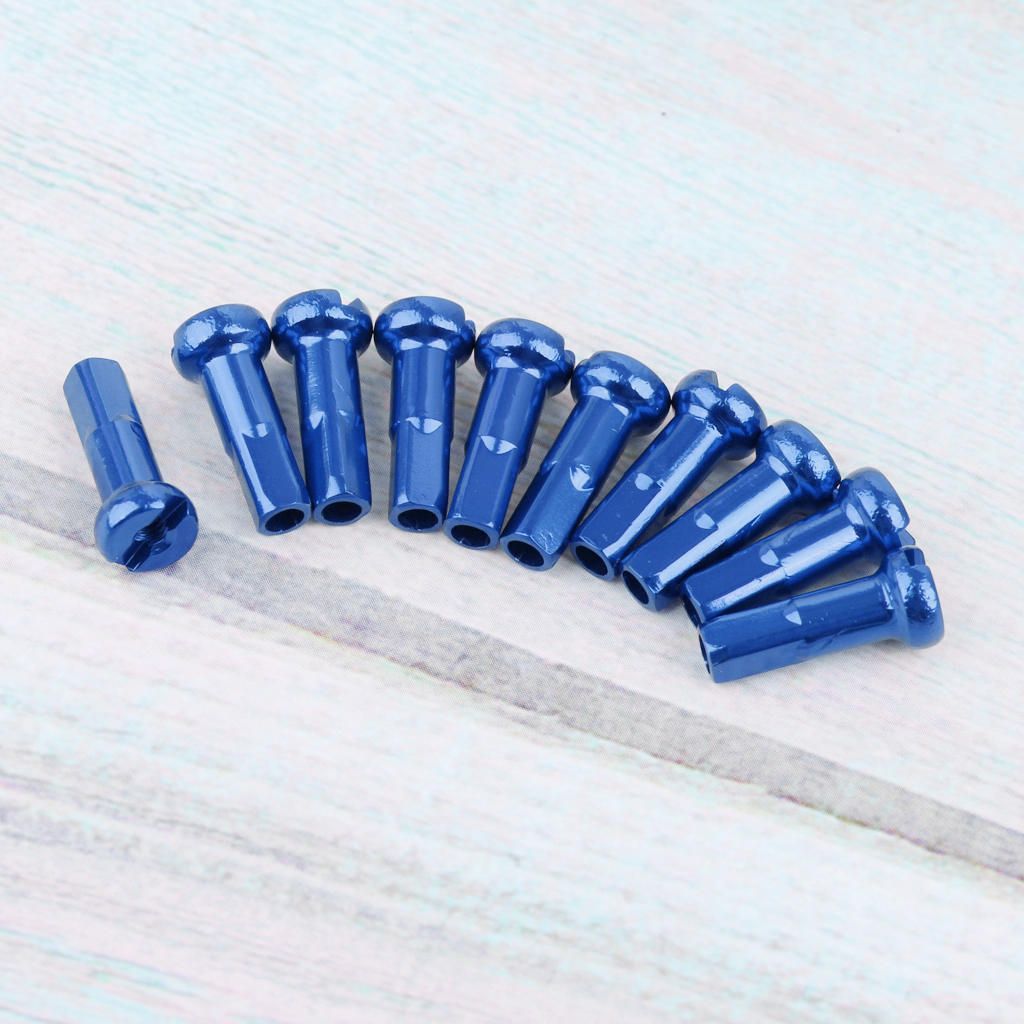 10 Count Bike 14G Spoke Nipples End Caps Ends MTB Road Bicycle Blue