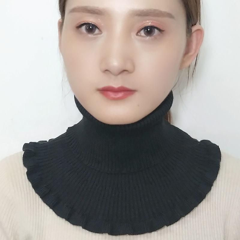 Women Winter Turtleneck Collar Solid Color Breathable-Black