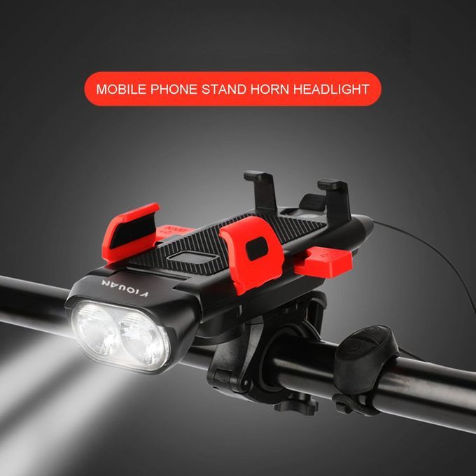 Four-in-one Re Hargeable  Ar Light Mountain Bike Horn Light One-key Lo K-red-60mm * 130mm