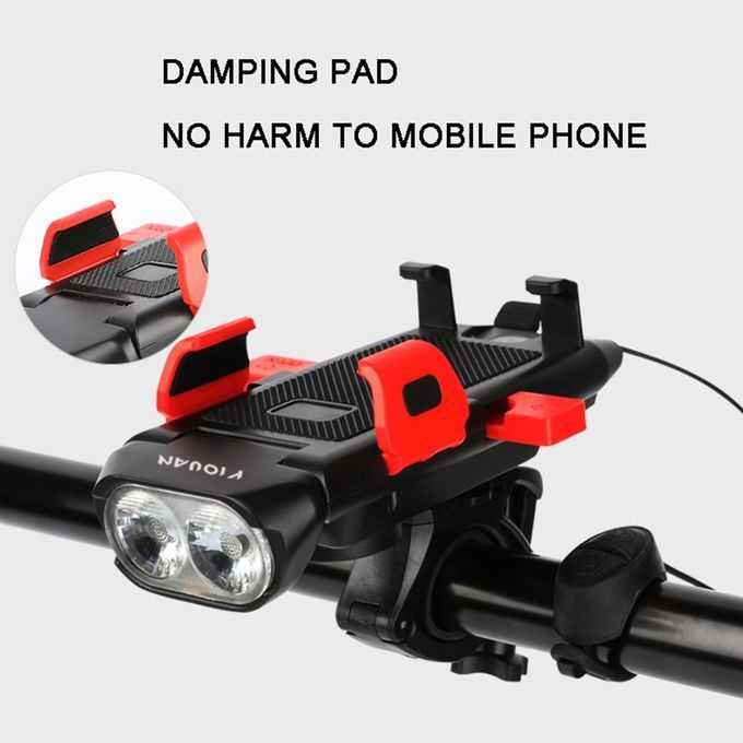 Four-in-one Re Hargeable  Ar Light Mountain Bike Horn Light One-key Lo K-red-60mm * 130mm