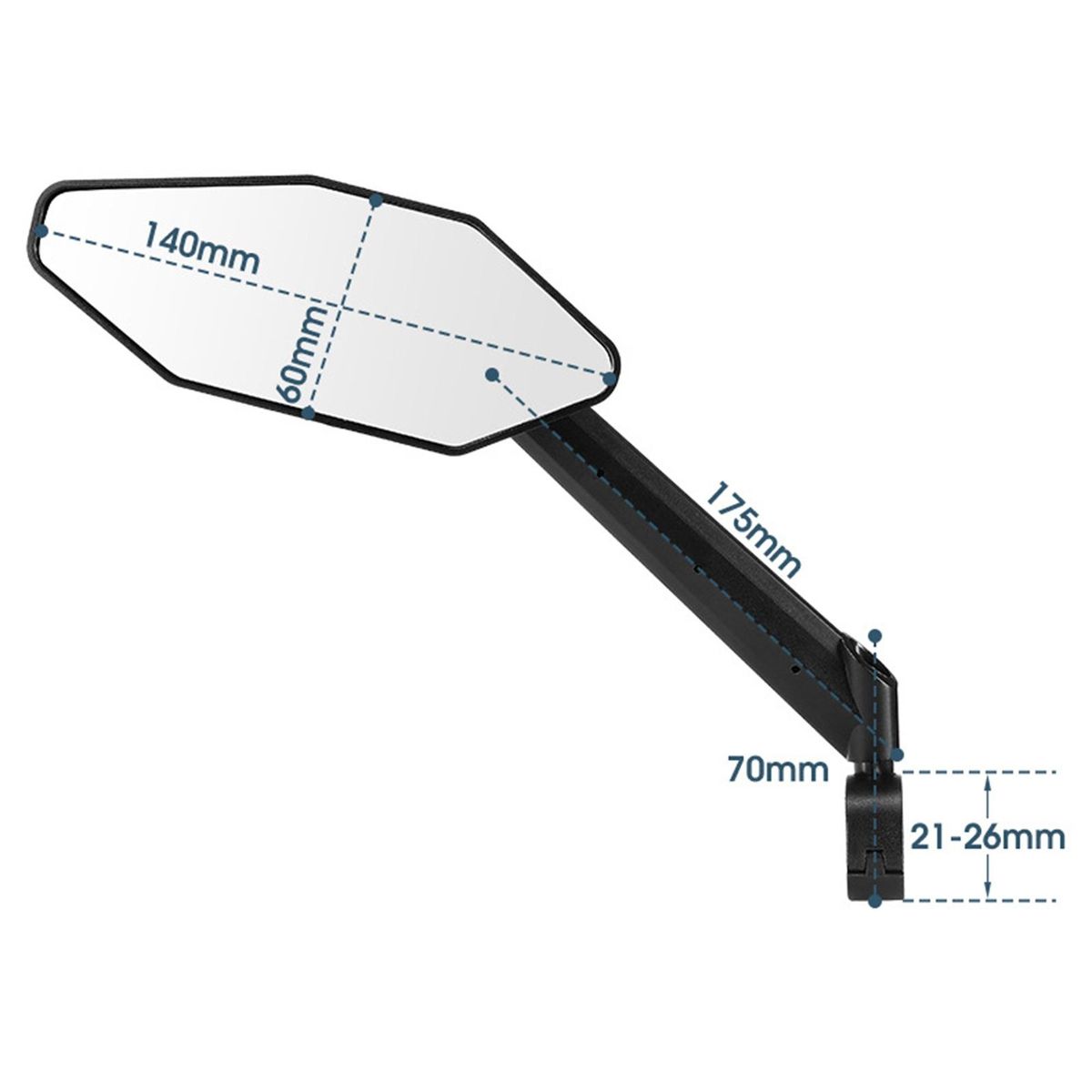 Handlebar Rearview Mirror Handlebar Mount Rear View Mirror Black