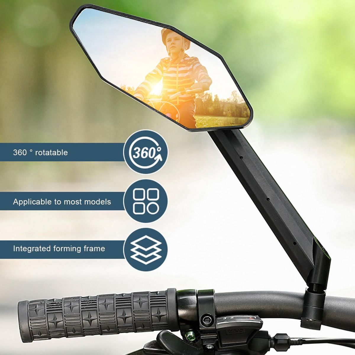 Handlebar Rearview Mirror Handlebar Mount Rear View Mirror Black