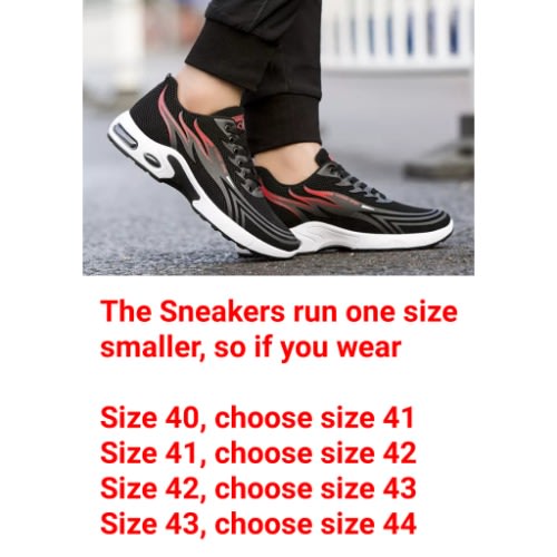 Men's Sneakers - Black & Red
