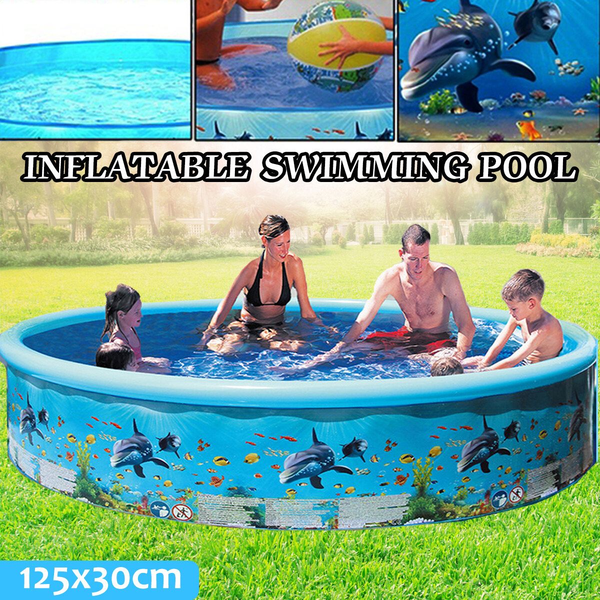 Household Swimming Pool Outdoor Indoor Portable Bathtub Summer Cool Play Pool For Adult Children 125x30cm