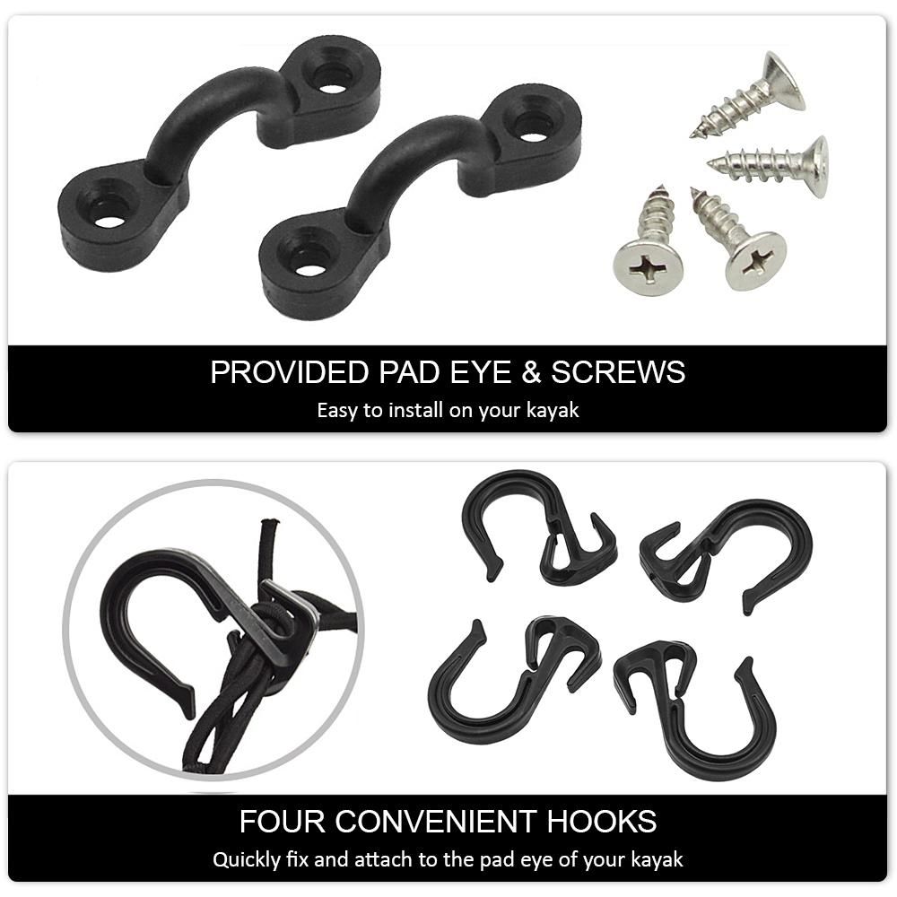 Kayak Deck Cargo Net with Hooks Pad Eye Board Bungee Net For Canoe Marine Boat Kayak Accessories