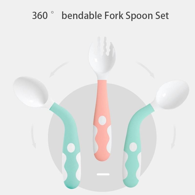 Baby Training Spoons Forks 1 Sets,Toddler Feeding Utensils