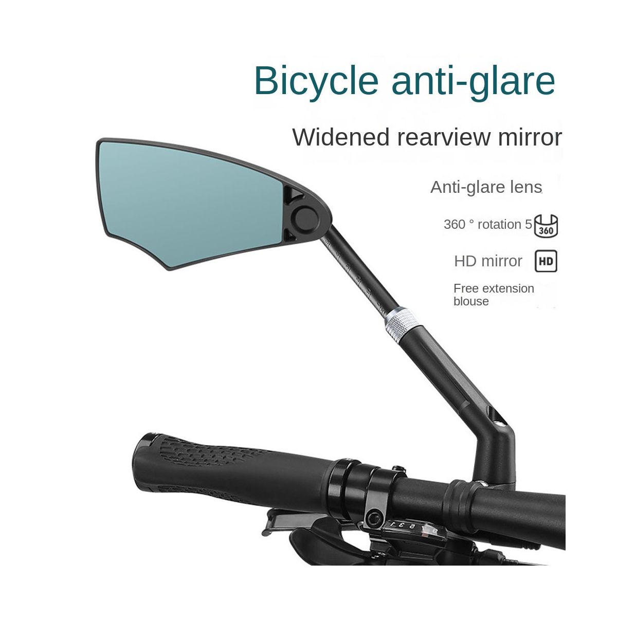 Telescopic Blue Glass Rear View Mirror Dual 360° Lens