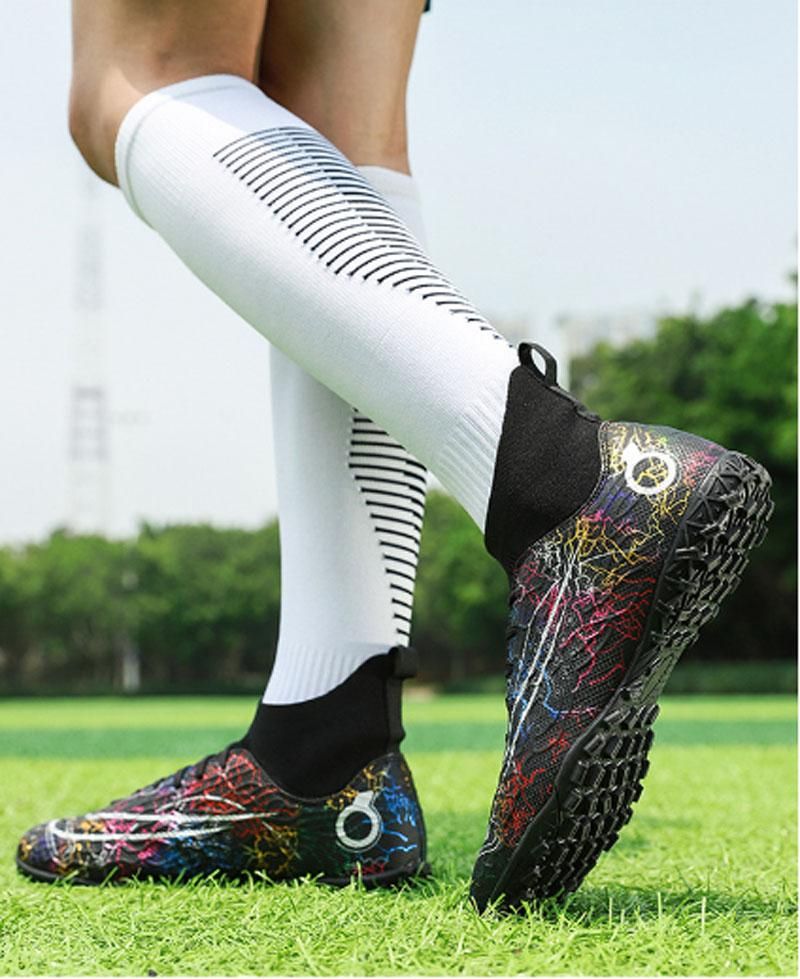 Fashion High Top Football Shoes Men's Women's Non Slip Running Shoes  - Black