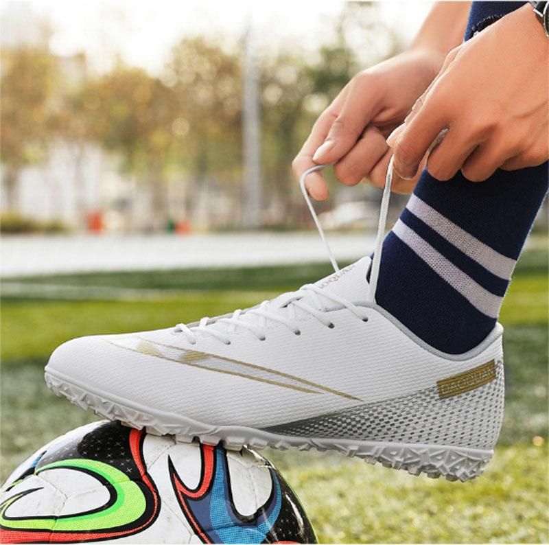 Fashion Football Shoes Men's Women's Non Slip Running  fallow Shoes  - Rose red