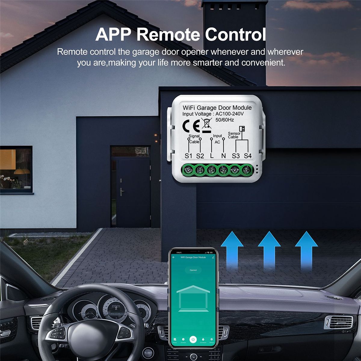 Tuya Smart WiFi Garage Door Switch Sensors Opener