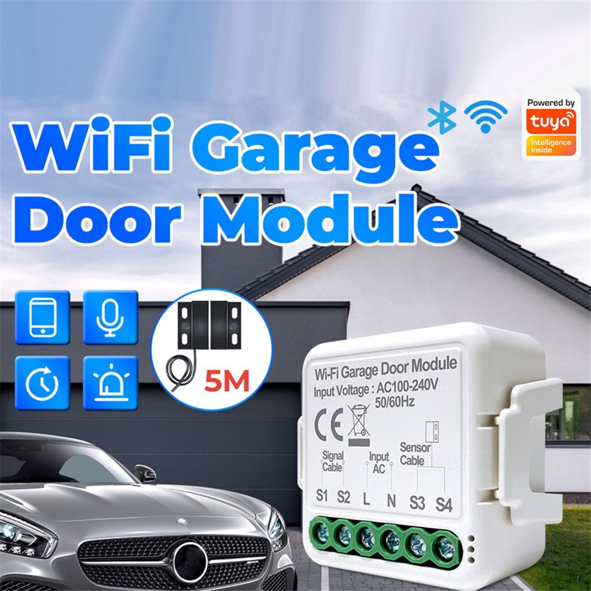 Tuya Smart WiFi Garage Door Switch Sensors Opener